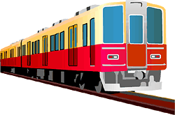 交通手段に電車をご利用の方向けの電車のイラスト